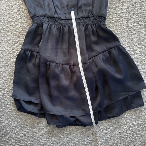 Steve Madden Prairie Dreams Satin V-Neck Ruffle Cap Sleeve Mini Blouson Dress S - Picture 12 of 16